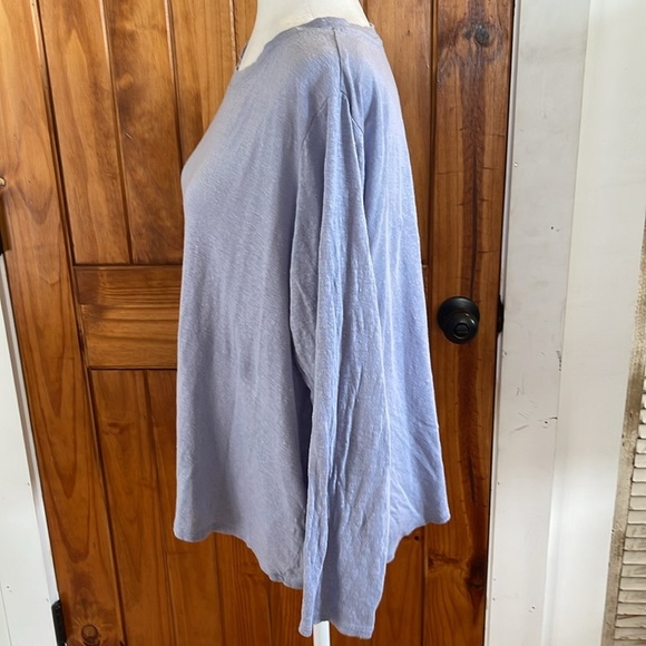 Eileen Fisher Jersey Organic Linen Long sleeve Tee Top XL Lavender Light Purple - Picture 2 of 7